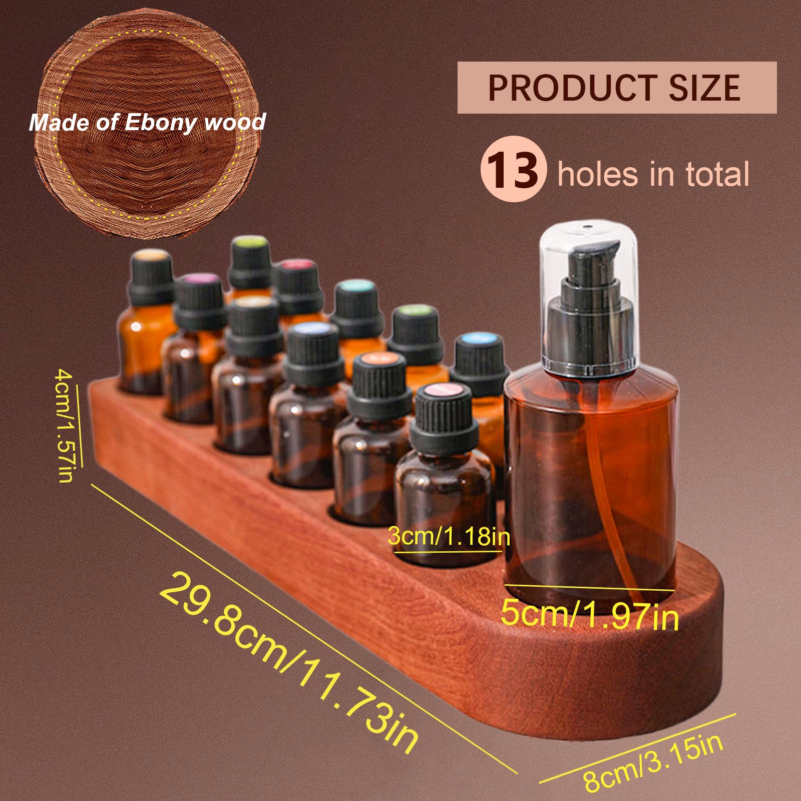 Amazon｜Wisnewth 木製アロマオイルボトルスタンド 13穴 レトロ